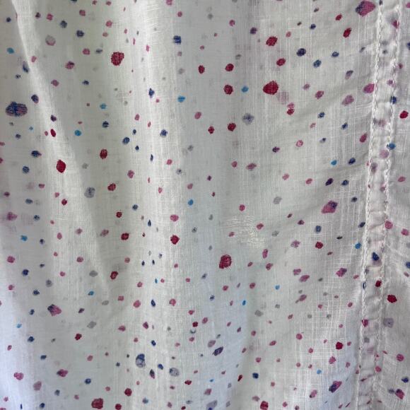 Anthropologie Meadow Rue White And Red Confetti Button Down Shirt Size 6 - Picture 7 of 11